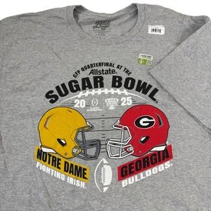 Notre Dame Fighting Irish Georgia Bulldogs Sugar‎ Bowl 2025 T Shirt Mens Large